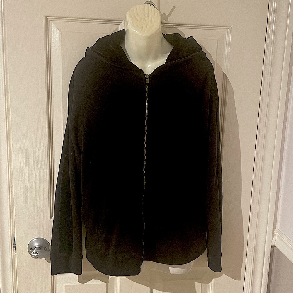 Reitmans Classic Black Hoodie with velvet trim